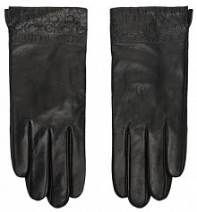 Rękawiczki skórzane Calvin Klein czarne Damskie