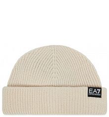 Czapka zimowa EA7 Emporio Armani beżowa damska 244667 4F200 33740