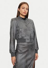 Kurtka skórzana ONLY szara damska Z imitacji skóry