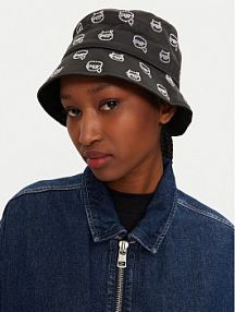 Kapelusz KARL LAGERFELD czarny damski 