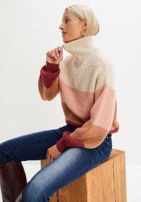 Sweter ze stójką  damski Bonprix