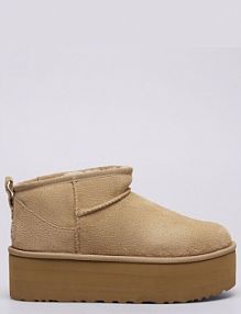 Trzewiki UGG beżowe damskie Classic Ultra Mini Platform