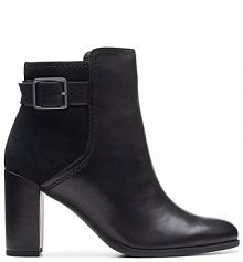 Botki na obcasie Clarks czarne