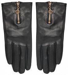 Rękawiczki skórzane TWINSET czarne