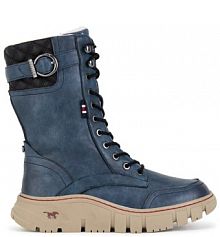 Kozaki Mustang niebieskie damskie