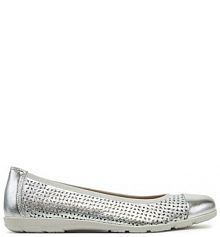 Baleriny Caprice srebrne