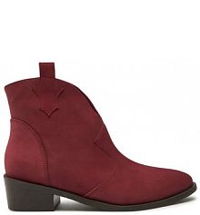 Botki na obcasie R.Polański bordowy