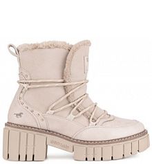 Botki Mustang beżowe damskie