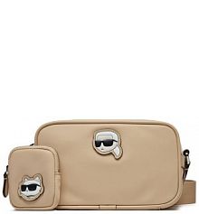 Torebka listonoszka KARL LAGERFELD beżowa