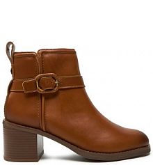 Botki na obcasie Clarks brązowe