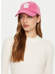 Czapka z daszkiem Guess różowa damska