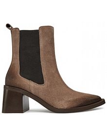 Botki na obcasie R.Polański brązowe