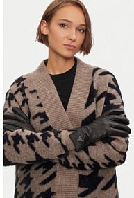 Rękawiczki skórzane Guess czarne