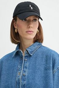 Czapka z daszkiem RUSLAN BAGINSKIY  czarna damska BSB033/041.C