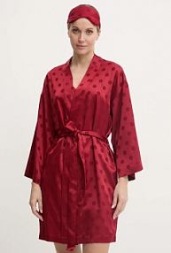 Szlafrok Tommy Hilfiger  bordowy damski UW0UW05564