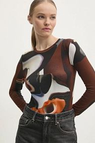 Longsleeve Desigual  brązowy damski 24WWTK47