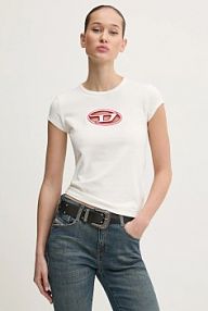 T-shirt Diesel  beżowy damski A06268.0AFAA