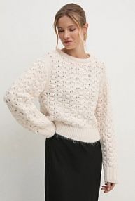 Sweter Sisley  beżowy damski 145YM105A