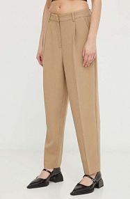 Spodnie eleganckie Bruuns Bazaar  beżowe damskie BBW2393