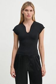 T-shirt By Malene Birger  czarny damski Q72465001