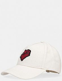 Czapka z daszkiem Karl Lagerfeld  beżowa damska A1W33159