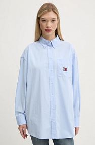 Koszula Tommy Jeans  niebieska damska DW0DW19357