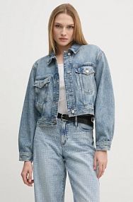 Kurtka jeansowe Tommy Hilfiger  niebieska damska WW0WW43731