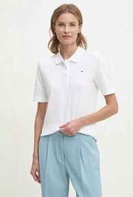 Koszulka polo Tommy Hilfiger  beżowa damska WW0WW43224