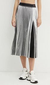 Spódnica midi Karl Lagerfeld  srebrna A1W12004