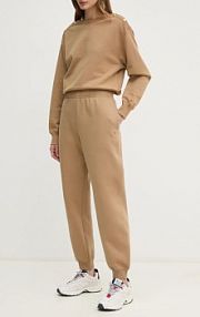 Spodnie dresowe Tommy Hilfiger  brązowe damskie WW0WW45966