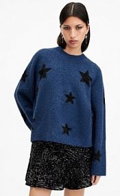 Sweter AllSaints  granatowy damski W136KB