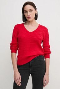 Sweter Tommy Hilfiger  czerwony damski WW0WW44987