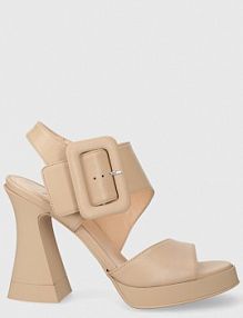 Sandały na obcasie AGL  beżowe D669028PGKA07