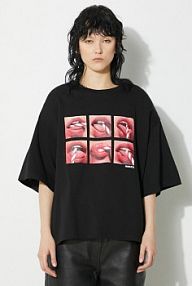 T-shirt Fiorucci  czarny damski M01FPTSH105CJ