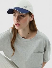 Czapka z daszkiem biała 4F damska 4FRSS24ACABU350-11S