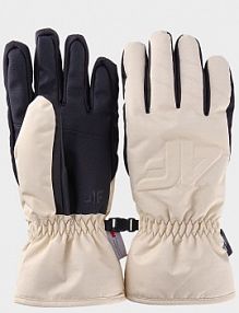 Rękawiczki narciarskie beżowe 4F 4FWAW24AFGLF144-83S