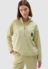 Bluza z polaru oliwkowa / khaki 4F damska 4FWAW24TFLEF248-44S