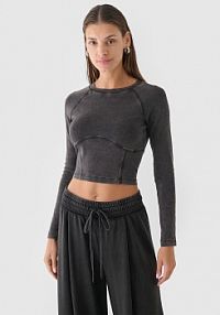 Longsleeve czarny 4F damski 4FRAW24TLONF503-20S