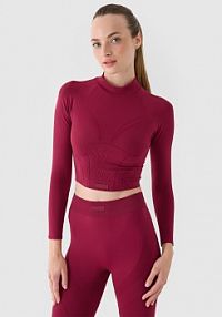 Longsleeve czerwony 4F damski 4FRAW24TFLOF483-60S