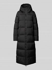 Płaszcz pikowany z dwustronnym zamkiem błyskawicznym model BINA ECOALF czarny damski EAN PUFFER LONG KAP