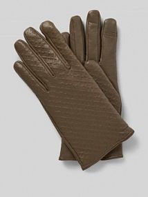 Rękawiczki skórzane z fakturowanym wzorem model Xinny Boss brązowe EAN 50526660/00