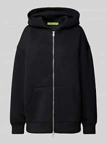 Bluza rozpinana z napisem z logo model RAYA TheJoggConcept czarna damska EAN Scuba Zip Jacket