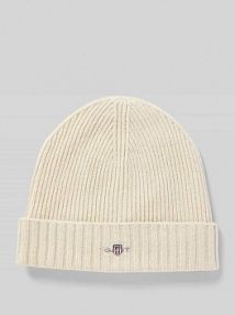 Czapka wełniana z wyhaftowanym logo Gant damska EAN BASIC BEANIE