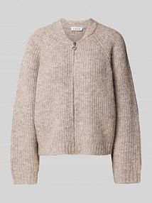 Kurtka z dzianiny z zamkiem błyskawicznym model Rani EDITED szara damska EAN GJ Flausch Zip C