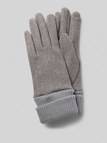 Rękawiczki z prążkowanymi wykończeniami EEM szare damskie EAN 2023-070-LBW