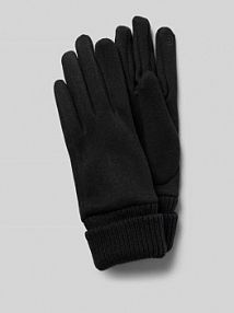 Rękawiczki z prążkowanymi wykończeniami EEM czarne damskie EAN 2023-070-LBW