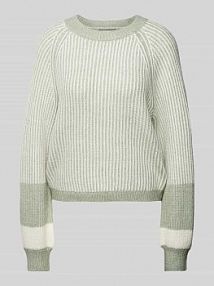 Sweter z dzianiny z okrągłym dekoltem QS biały damski EAN 2153144