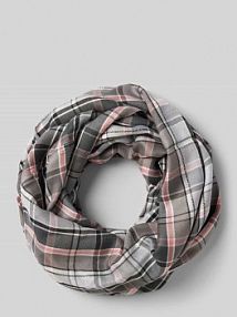 Szal kominowy z mieszanki modalu ze wzorem w kratę s.Oliver RED LABEL czarny damski EAN Loop Karo 10