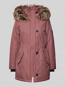 Parka taliowana z obszyciem ze sztucznego futra model IRIS Only różowa EAN 15304625