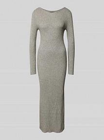 Długa sukienka z dzianiny z dekoltem w łódkę Only szara EAN 15324649